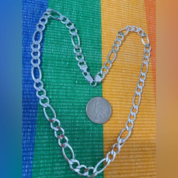 Primrose Brand 925 Sterling Silver Figaro Chain Necklace Unisex 171$